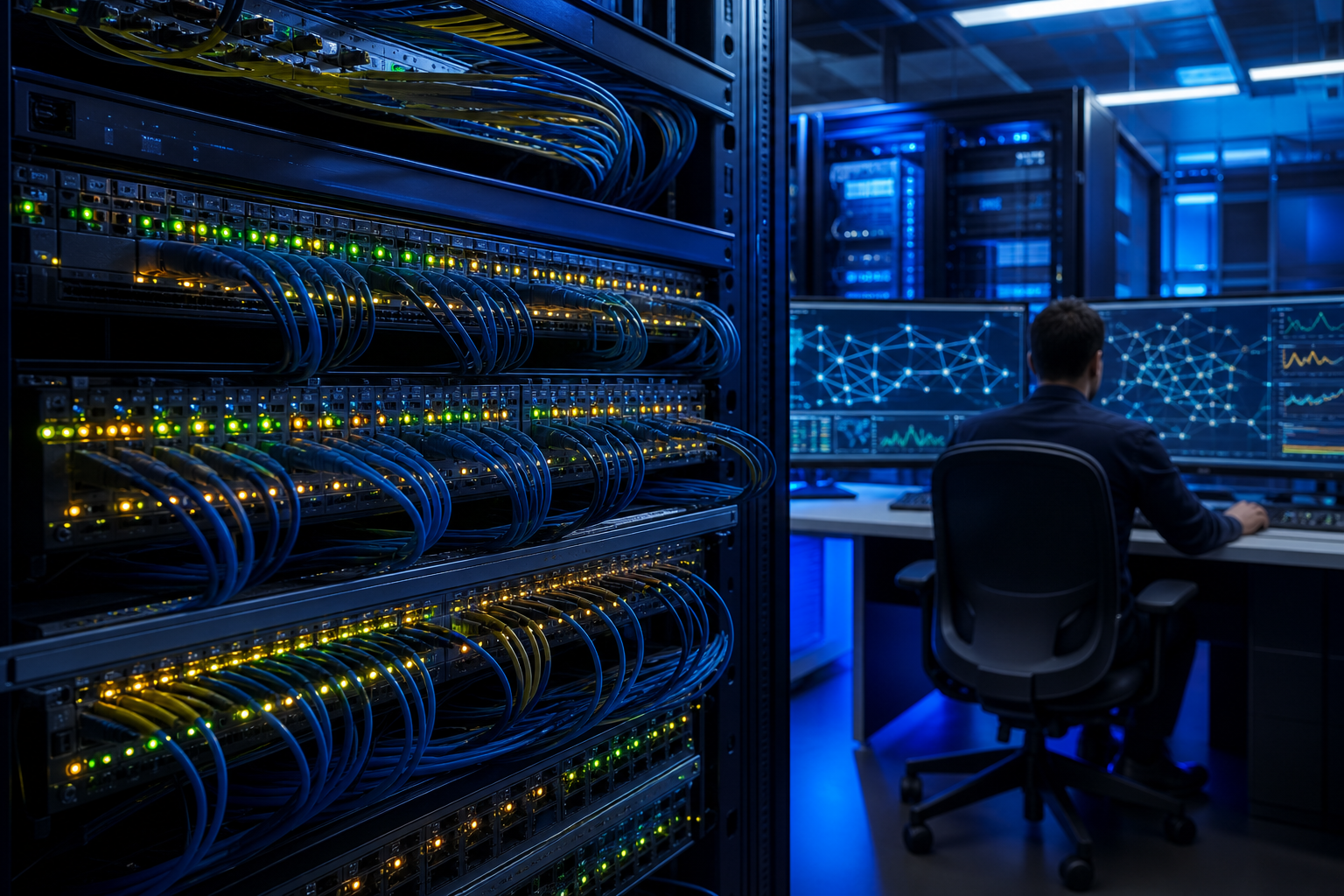 Data center core networking and fiber fabric