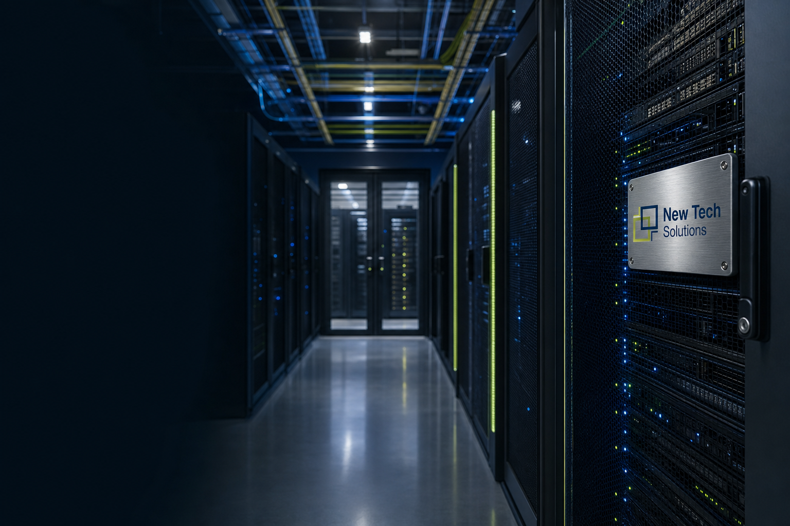 NTS enterprise rackmount servers deployed in a production data center row