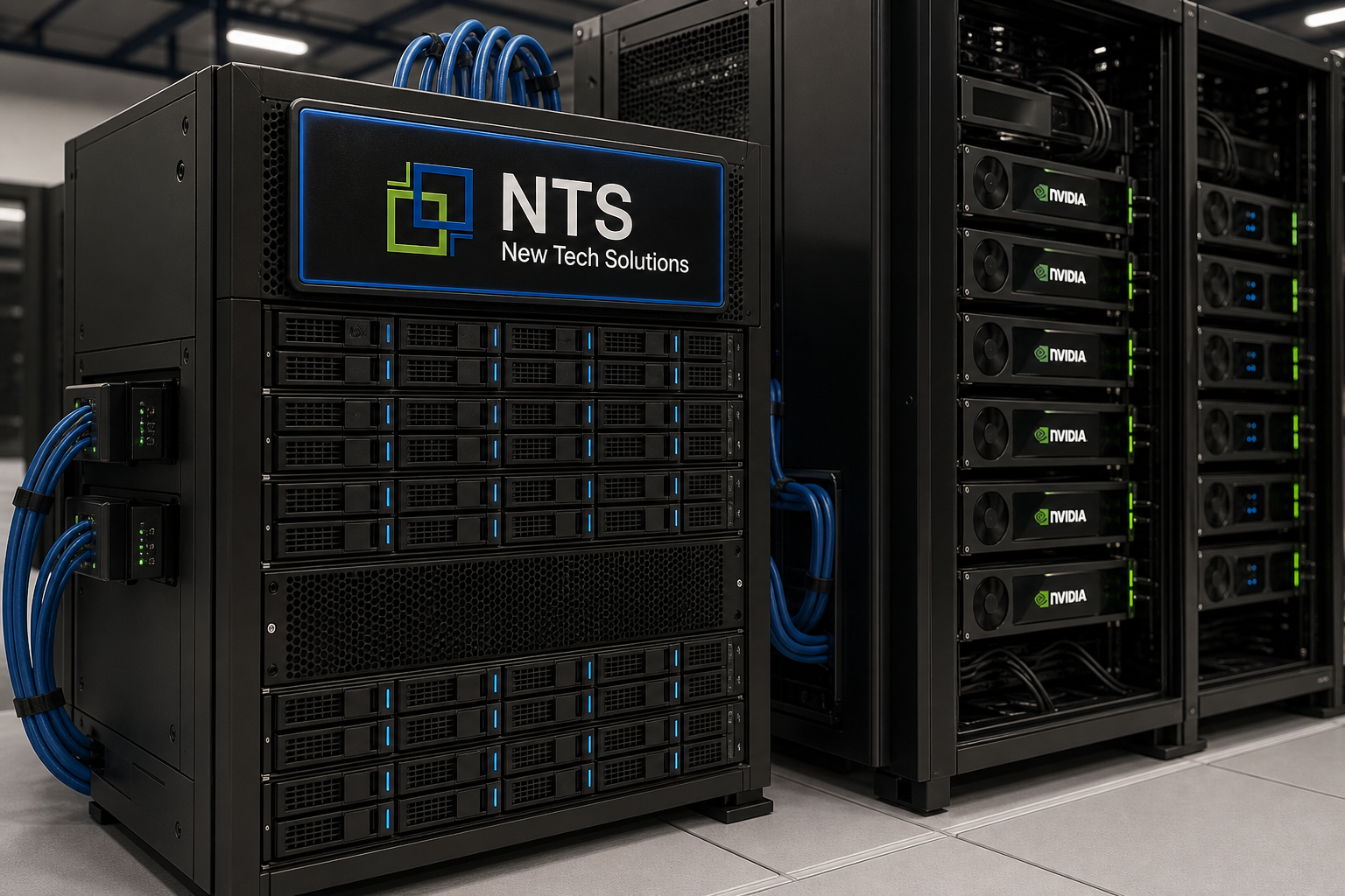 Dataset storage tier paired with deep learning training racks