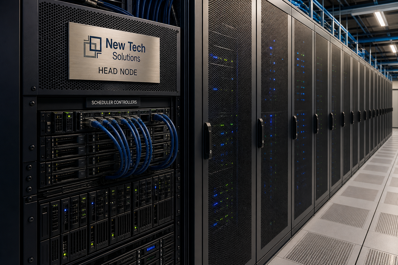 HPC login and management nodes in a staging rack