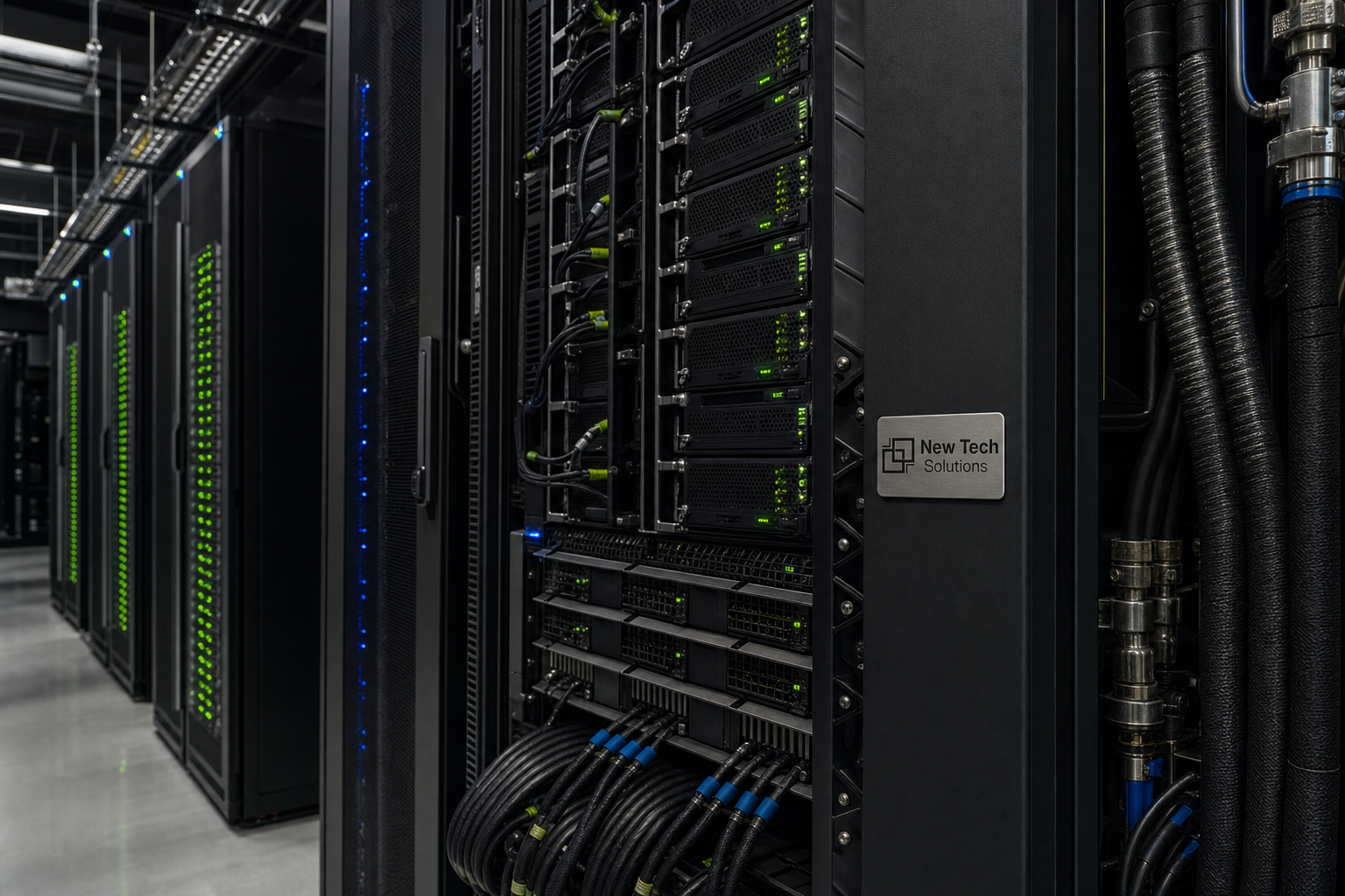 GPU AI factory racks undergoing fabric validation in high-density staging bay