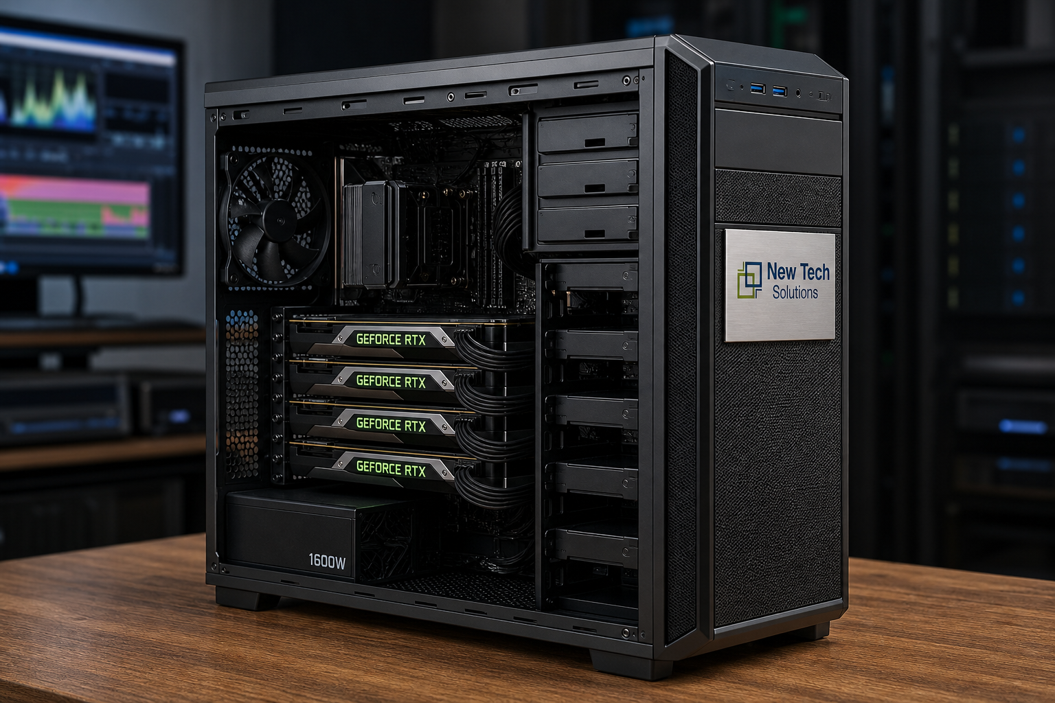Tower workstation with multiple NVIDIA RTX GPUs