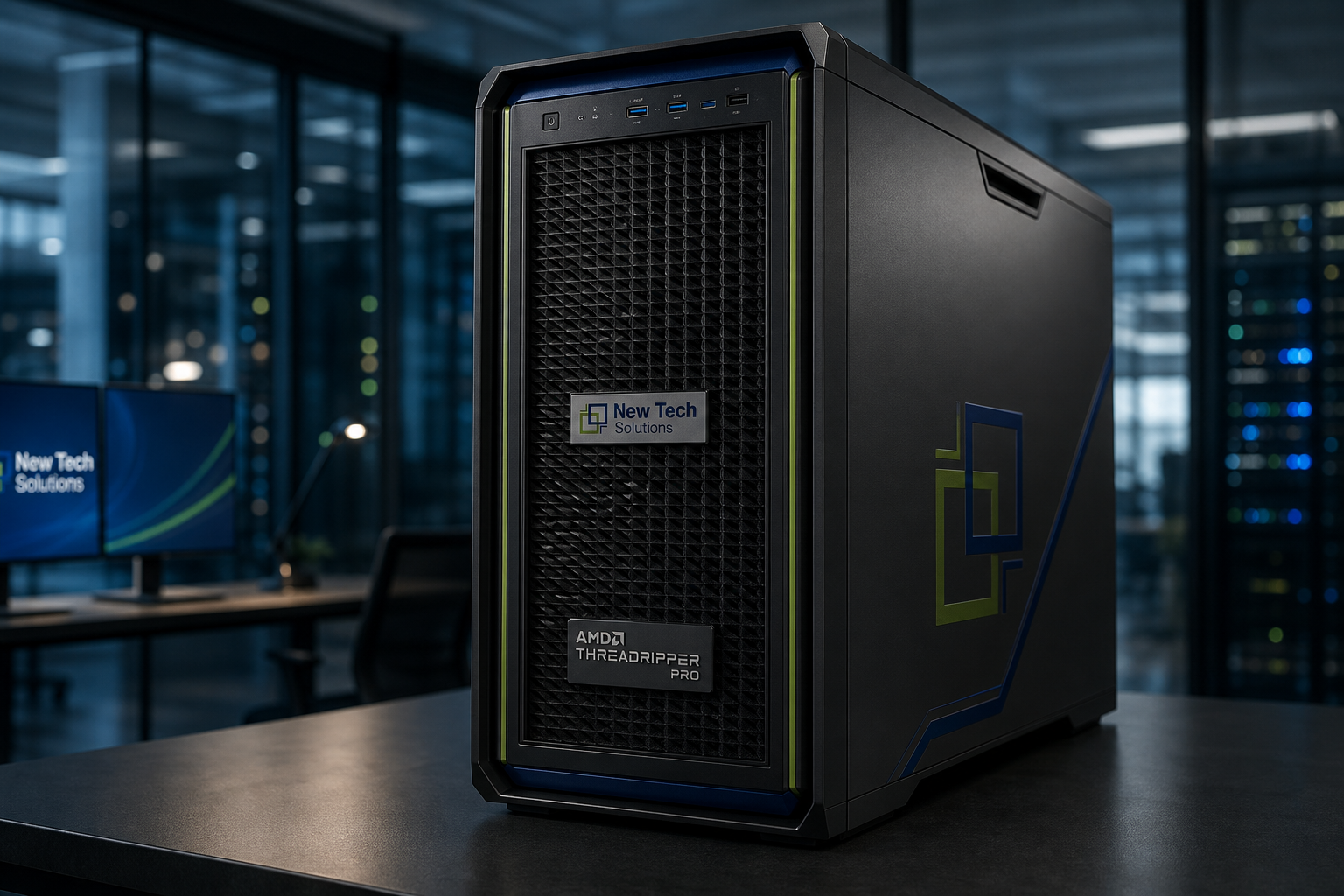 AMD Threadripper Pro workstation with NTS Elite Studio plaque