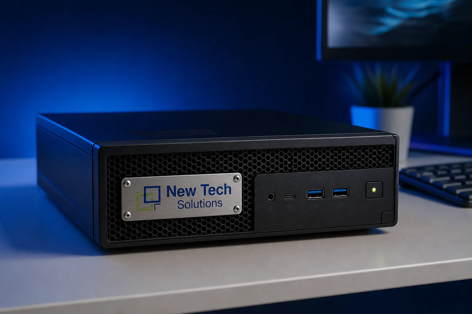 Compact NTS workstation for visualization and review with brand plaque