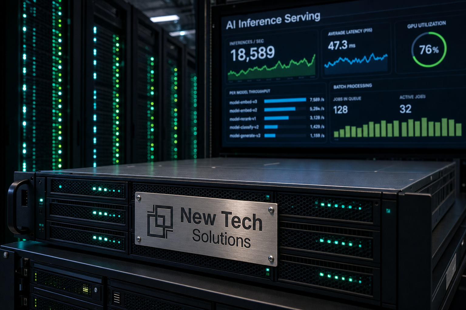 NTS GPU server delivering real-time AI inference and batch processing