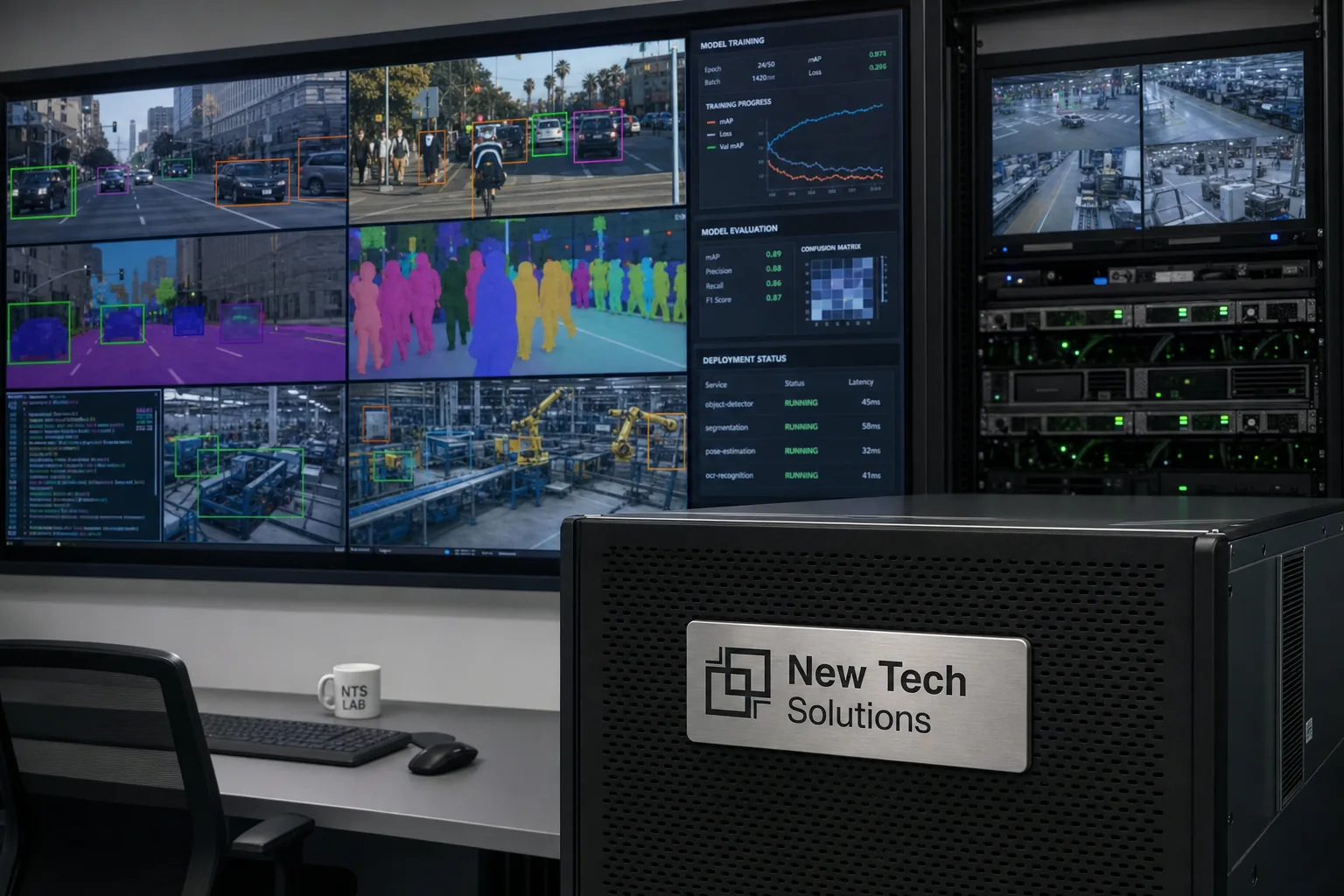 Computer vision lab training and deploying models on NTS GPU servers
