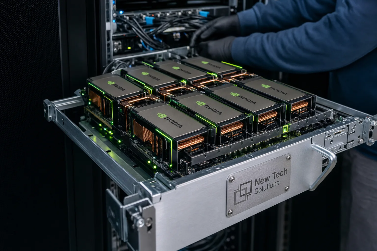 Multi-GPU HGX server tray for deep learning training on NTS hardware