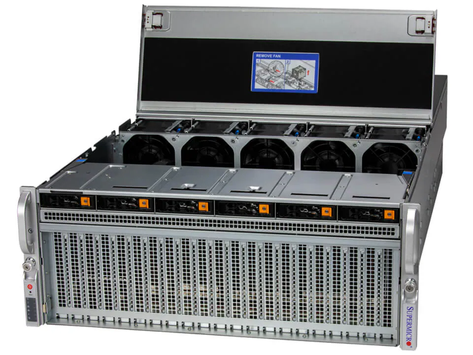 Picture of NTS Elite APEX 4U Dual‑Processor GPU Server with NVIDIA GPUs