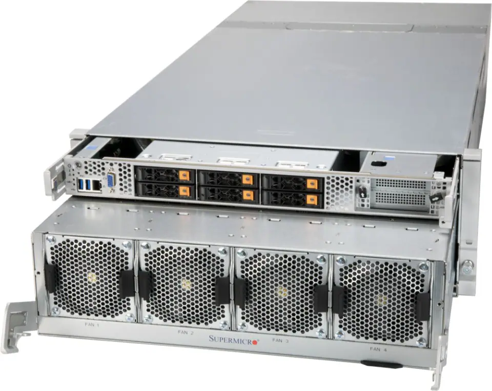 Picture of NTS Elite Apex 4U GPU Server with AMD EPYC High-Performance AI System