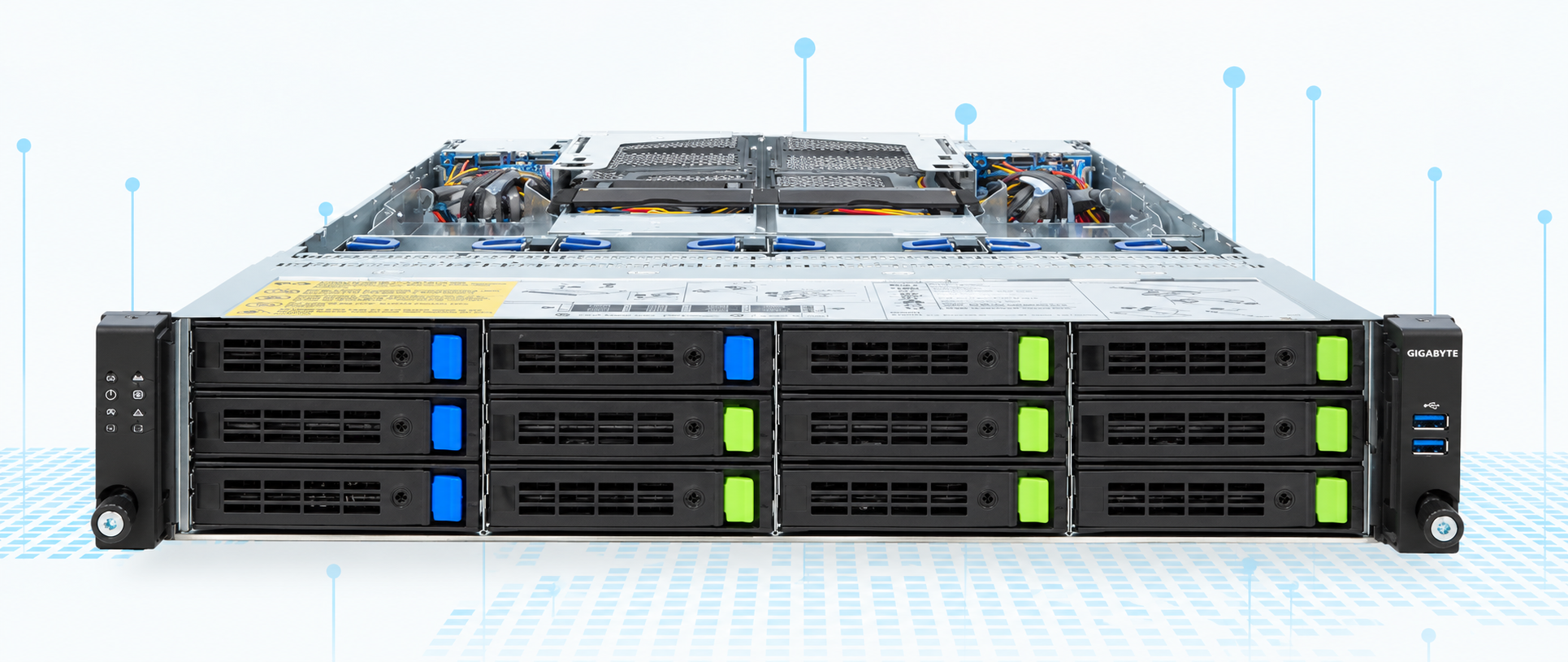 NTS Elite Command 2U Dual-Processor AMD EPYC Server with 16 Bays (8 NVMe + 8 SATA/SAS)